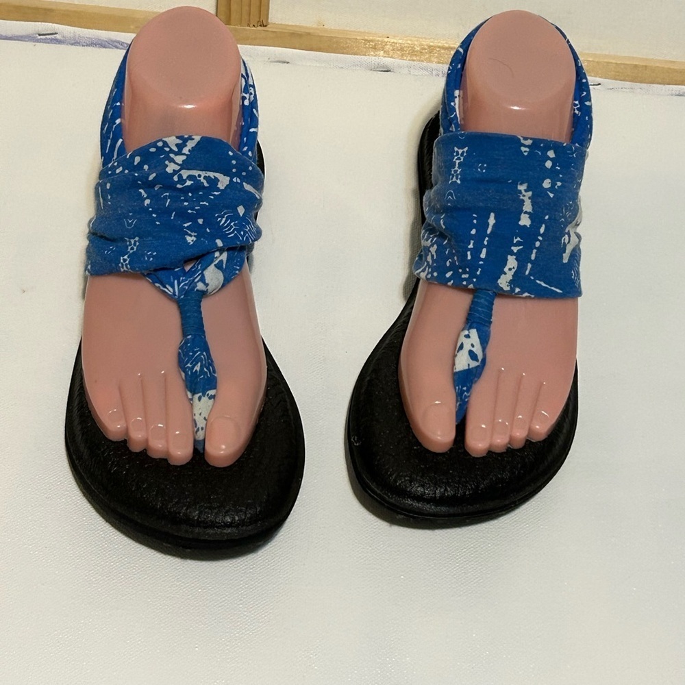 Blue and Black Sandals